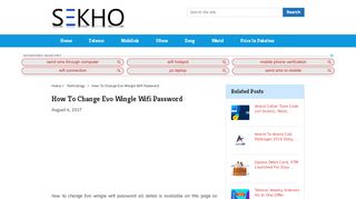 
                            6. How To Change Evo Wingle Wifi Password - sekho.com.pk