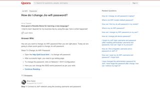 
                            3. How to change Jio wifi password - Quora