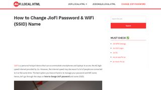 
                            8. How to Change JioFi Password & WiFi(SSID) Name [2019 Guide]