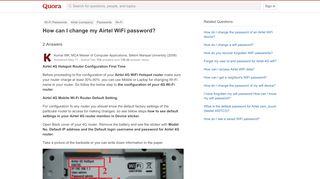 
                            8. How to change my Airtel WiFi password - Quora