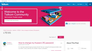 
                            3. How to change my Huawei LTE password - Telkom Community