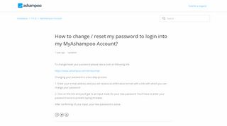 
                            3. How to change / reset my password to login into my ...