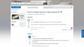 
                            2. how to change sql server login password? - MSDN - Microsoft