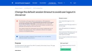 
                            1. How to change the default session timeout - Atlassian ...