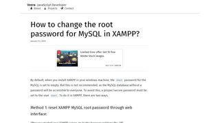
                            1. How to change the root password for MySQL in XAMPP?