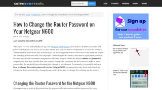 
                            10. How to Change the Router Password on Your Netgear N600 ...