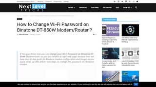 
                            9. How to Change Wi-Fi Password on Binatone DT-850W Modem ...