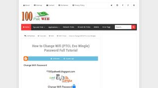 
                            7. How to Change Wifi (PTCL Evo Wingle) Password Full Tutorial
