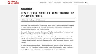 
                            7. How To Change WordPress Admin Login URL For Improved Security