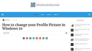 
                            8. How to change your Profile Picture in Windows 10