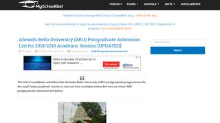 
                            6. How to Check ABU Postgraduate Admission List Online 2018/2019