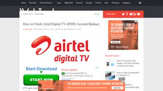 
                            5. How to Check Airtel Digital TV (DTH) Account Balance