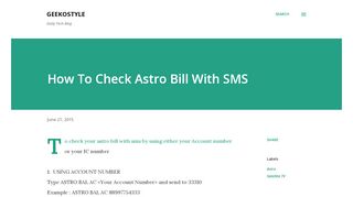 
                            6. How To Check Astro Bill With SMS - GeekoStyle