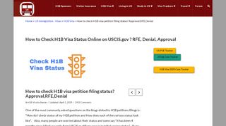 
                            6. How to Check H1B Visa Status Online on USCIS.gov ? RFE, Denial ...