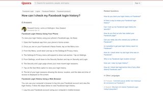 
                            2. How to check my Facebook login history - Quora