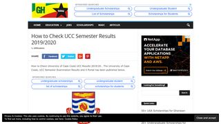 
                            6. How to Check UCC Semester Results 2019/2020 | GH Students