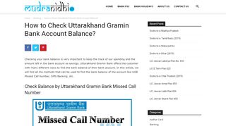 
                            5. How to Check Uttarakhand Gramin Bank Account Balance?