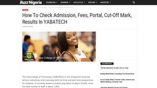 
                            1. How To Check YABATECH Admission, Fees, Portal, Cut-Off Mark ...