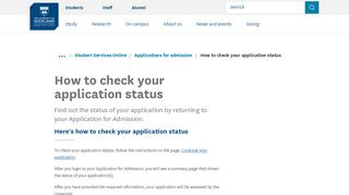 
                            4. How to check your application status - The University of ...