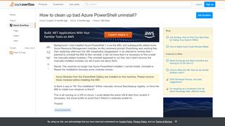 
                            8. How to clean up bad Azure PowerShell uninstall? - Stack ...