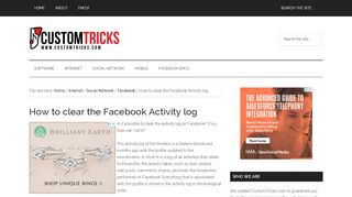 
                            5. How to clear the Facebook Activity log - Custom Tricks