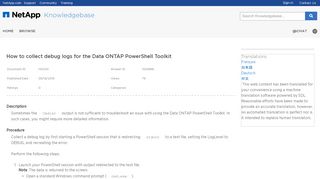 
                            6. How to collect debug logs for the Data ONTAP PowerShell ...