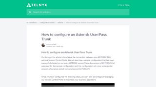 
                            4. How to configure an Asterisk User/Pass Trunk | Telnyx Support