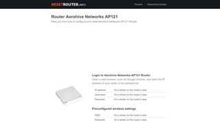 
                            3. How to Configure and Reset Aerohive Networks AP121 Router