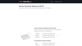 
                            8. How to Configure and Reset Aerohive Networks AP141 Router