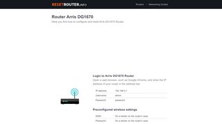 
                            9. How to Configure and Reset Arris DG1670 Router