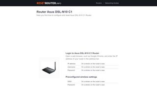 
                            5. How to Configure and Reset Asus DSL-N10 C1 …