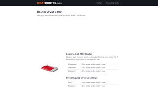 
                            8. How to Configure and Reset AVM 7390 Router