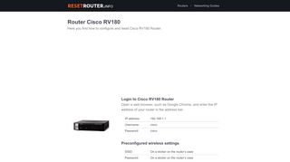 
                            8. How to Configure and Reset Cisco RV180 Router