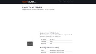 
                            9. How to Configure and Reset D-Link DIR-524 Router