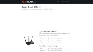 
                            5. How to Configure and Reset D-Link DIR-816 Router