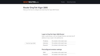 
                            5. How to Configure and Reset DrayTek Vigor 2800 Router