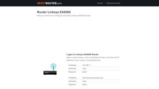 
                            7. How to Configure and Reset Linksys EA6500 Router