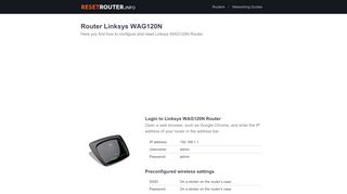 
                            8. How to Configure and Reset Linksys WAG120N …