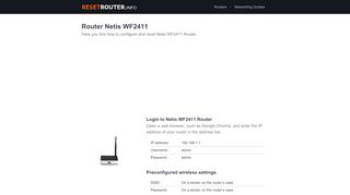 
                            7. How to Configure and Reset Netis WF2411 Router