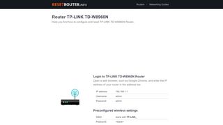 
                            5. How to Configure and Reset TP-LINK TD-W8960N …