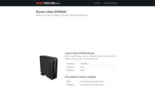 
                            8. How to Configure and Reset Ubee DVW326 Router