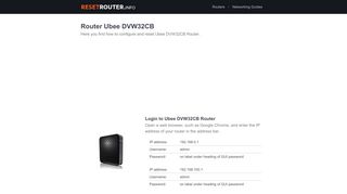 
                            3. How to Configure and Reset Ubee DVW32CB Router