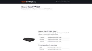 
                            6. How to Configure and Reset Ubee EVW3226 Router