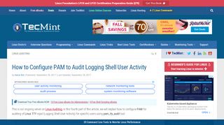 
                            4. How to Configure PAM to Audit Logging Shell User Activity - Tecmint