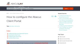 
                            3. How to configure the Abacus Client Portal - AbacusLaw Knowledge ...