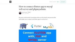 
                            1. How to connect flutter app to mysql web server and phpmyadmin