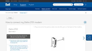 
                            6. How to connect my 2Wire 2701 modem - support.bell.ca
