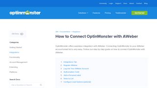 
                            7. How to Connect OptinMonster with AWeber