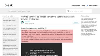 
                            2. How to connect to a Plesk server via SSH with available ...