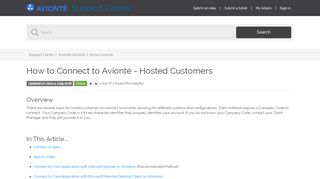 
                            7. How to Connect to Avionté - Hosted Customers – Support Center